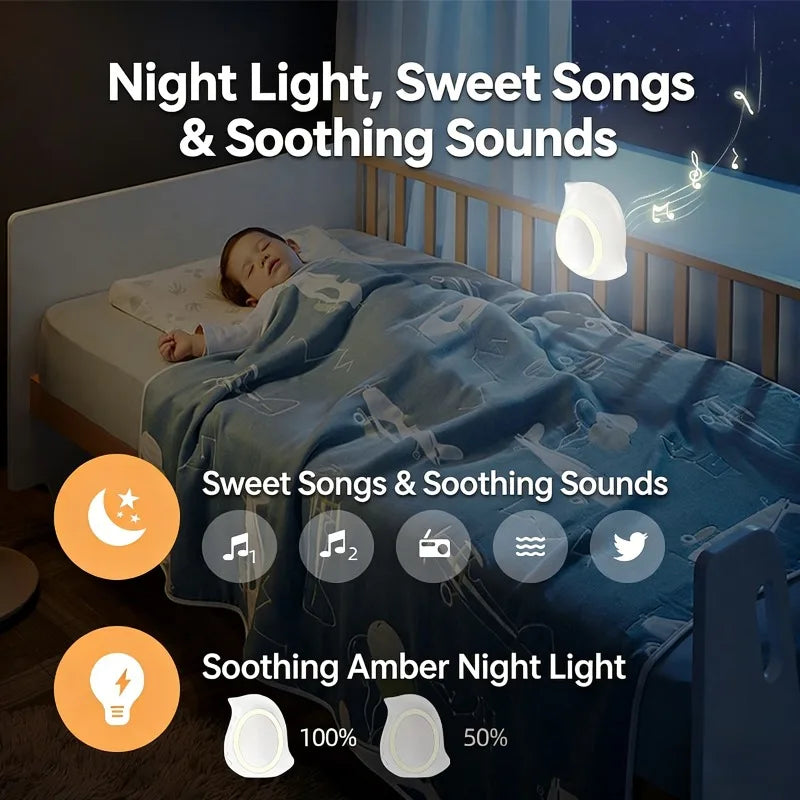 Portable Outdoor Baby Stroller Rocker with White Noise Wireless Bluetooth Sleep Aid Vibrating Soothing Music Night Light