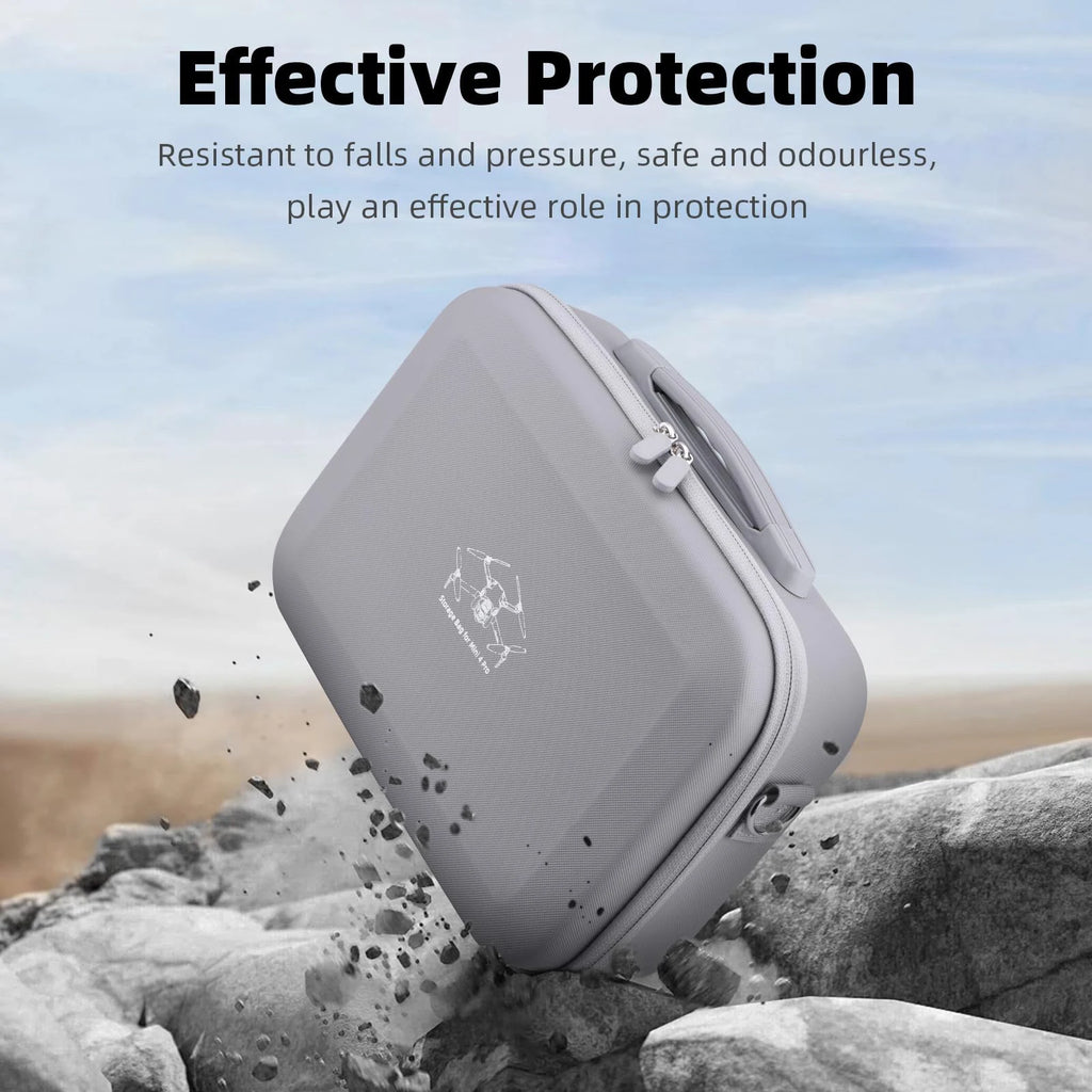 DJI Mini 4 Pro Carrying Case: Waterproof PU Storage Bag in Grey Tidesmit