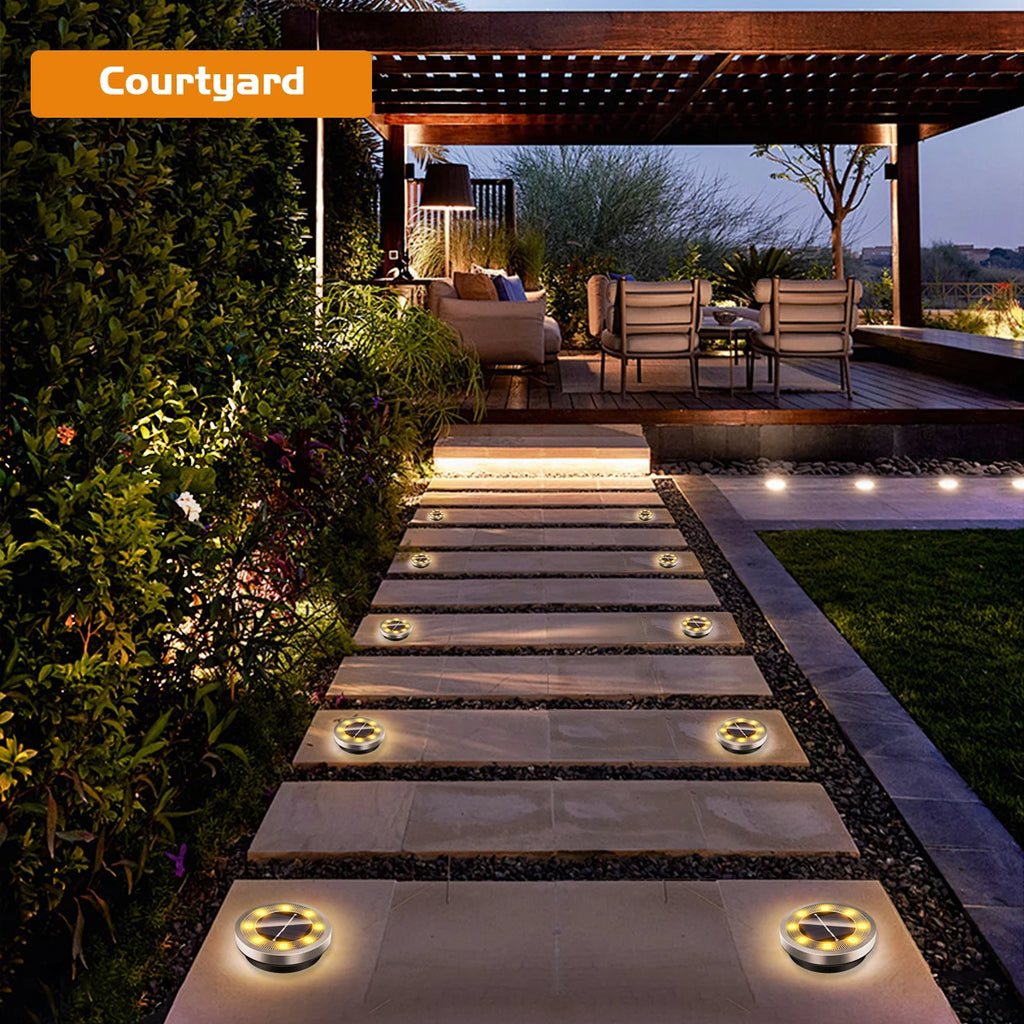 Solar Ground Lights IP65 Waterproof Solar Lights Outdoor Solar Garden Lights In-Ground Landscape Lights for Yard Lawn Patio Deck
