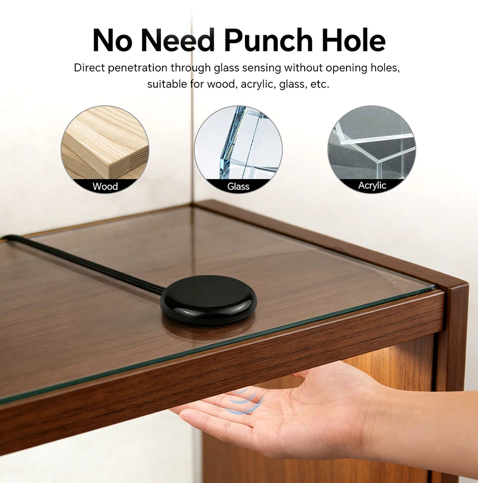 Touch Dimmer COB LED Strip Light, No Hole Install, Penetrate Wood/Glass Control, 12V Warm/Neutral White, for Acoustic Wall Panel