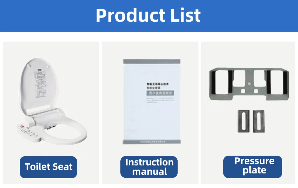 Smart Toilet Seat Cover - Water&Energy Saving, Instant Heating, Self-Cleaning, LED Night Light-Efficient Hygienic Bathroom Lid