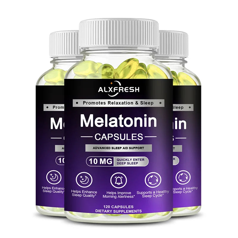Melatonin 10mg, 100% Non-Toxic Adult Sleep Aid, Help Fall Asleep Faster, Sleep Deep, Enhance Immunity