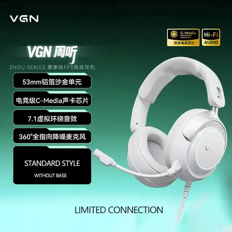 Tidesmit Wireless Gaming Headset – Low Latency Over-Ear PC Audio zhou -white Tidesmit