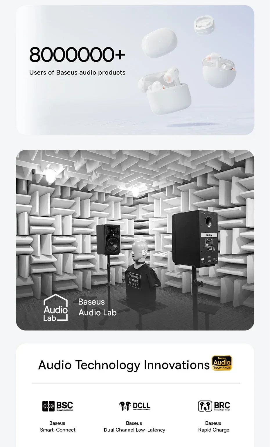 Baseus EP10 Pro ANC Earbuds Wireless Bluetooth 6.0 Earphones 50dB Realtime Adaptive Headphones 6 Mic Hi-Res LDAC IP55 Ear buds Tidesmit