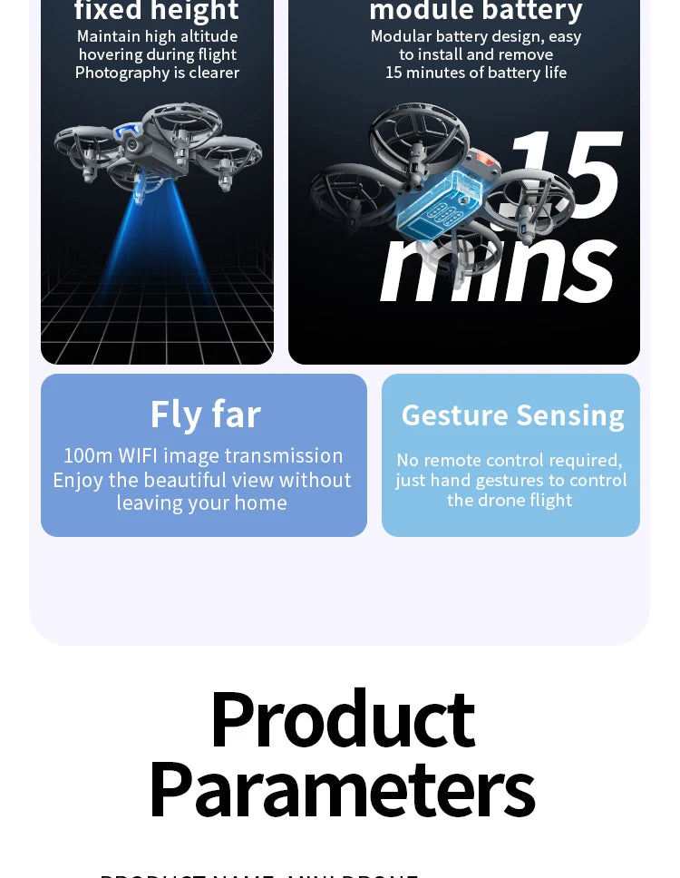 Mini 4K Camera Drone – Foldable Quadcopter for Beginners with GPS Tidesmit