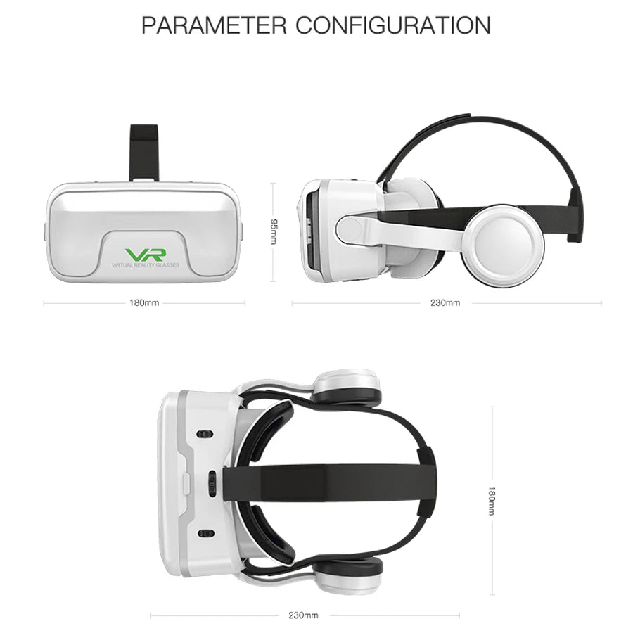 VR Headset for Smartphone - Immersive 3D Smart Glasses with Spatial Audio Tidesmit