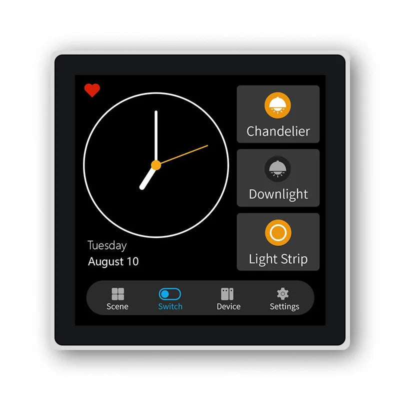 Smart Wall Switch 4 Inch Zigbee Touch Screen Control Panel for EU Homes Tidesmit