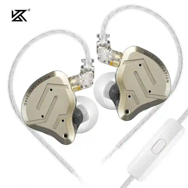 KZ ZSN Pro 2 In-Ear Monitors: Hybrid Dual Driver HiFi Audio ZSNPro2 Yellow MIC China Mainland Tidesmit