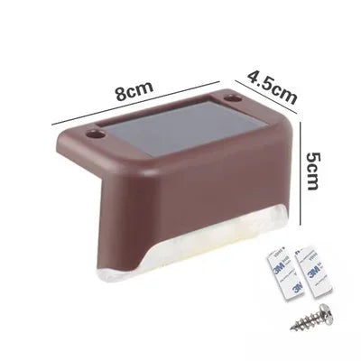 Warm White LED Solar Step Lamp Path Stair Outdoor Garden Lights Waterproof Balcony Light Decoration for Patio Stair Fence Light
