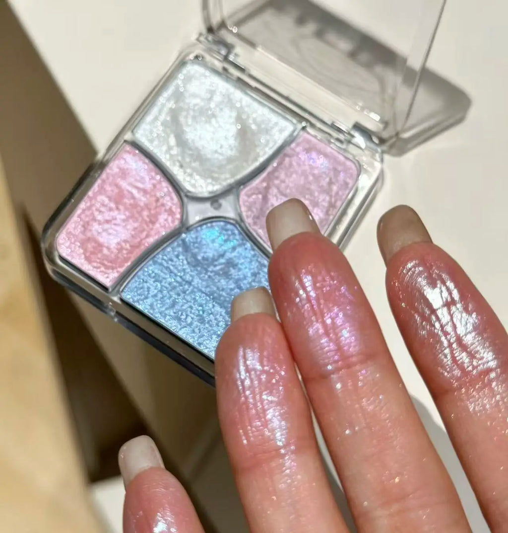 Tidesmit Herorange 4-in-1 face palette showing eyeshadow highlighter blush and brightener with soft matte texture