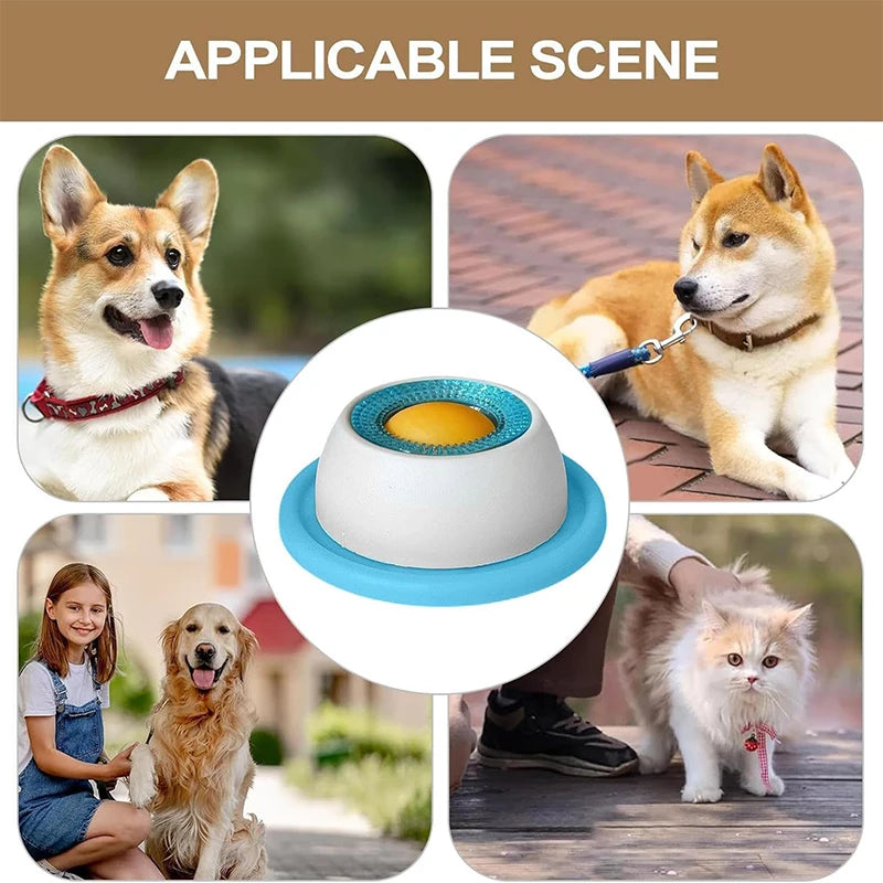 Blue and white interactive slow feeder lick mat for dogs and cats to improve dental health and mental enrichment.
