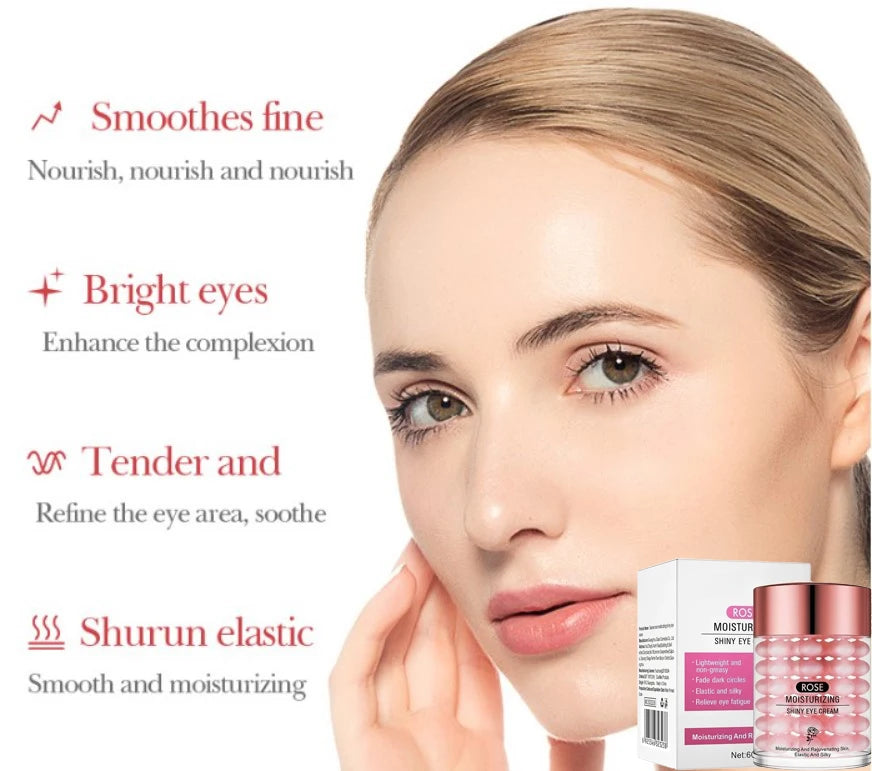 Tidesmit Rose Infusion Eye Serum texture close-up for soothing puffiness and boosting skin vibrancy