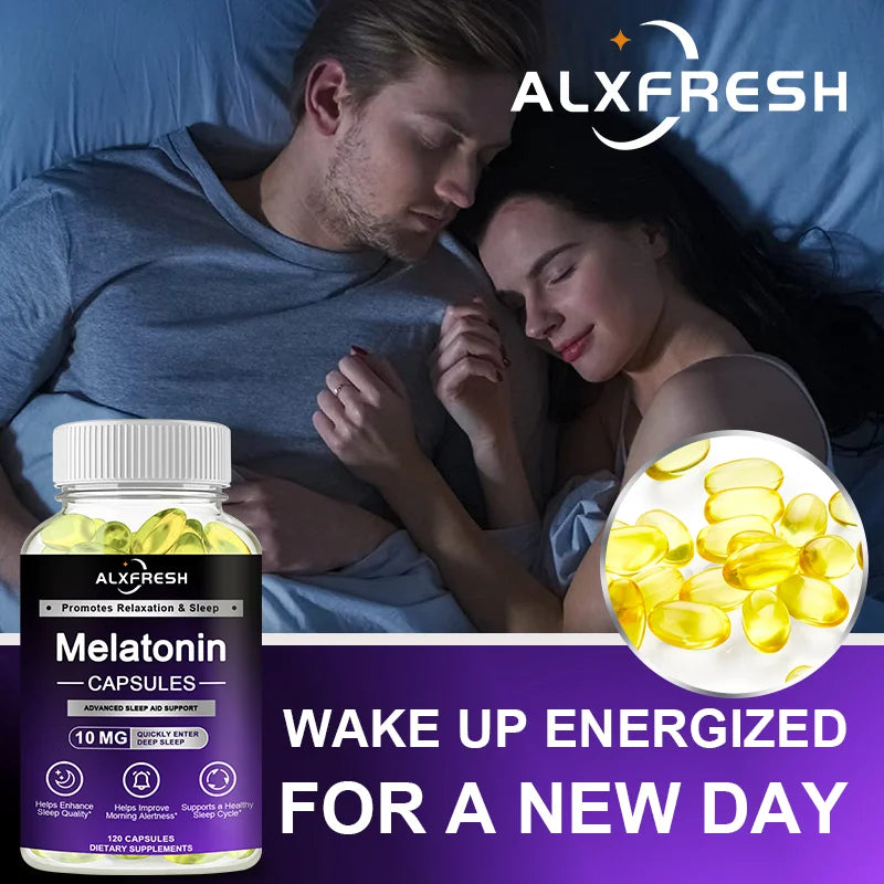 Melatonin 10mg, 100% Non-Toxic Adult Sleep Aid, Help Fall Asleep Faster, Sleep Deep, Enhance Immunity