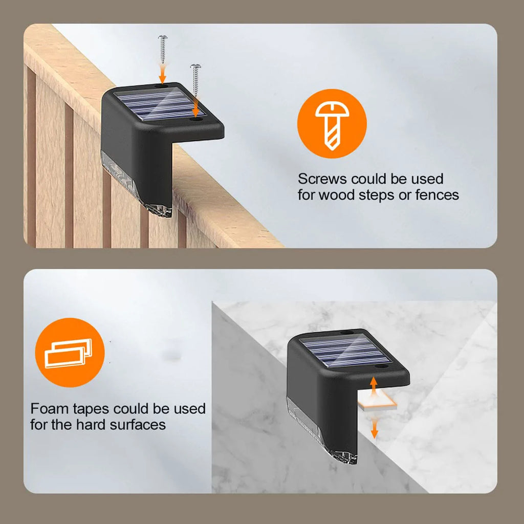 4/12 Pack Deck Lights Solar Powered, Solar Step Lights Outdoor Waterproof Led, Step Lights Solar Powered Used For Deck Stairs
