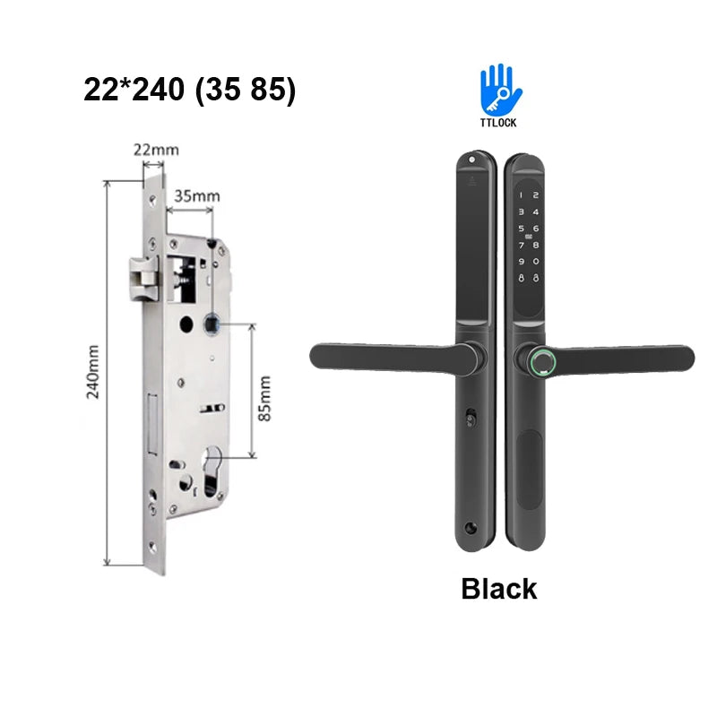 Slim 2.8CM Waterproof Sliding Door Smart Lock Fingerprint Password IC Card Key Compatibility TTlock App & Alexa Biometric Header