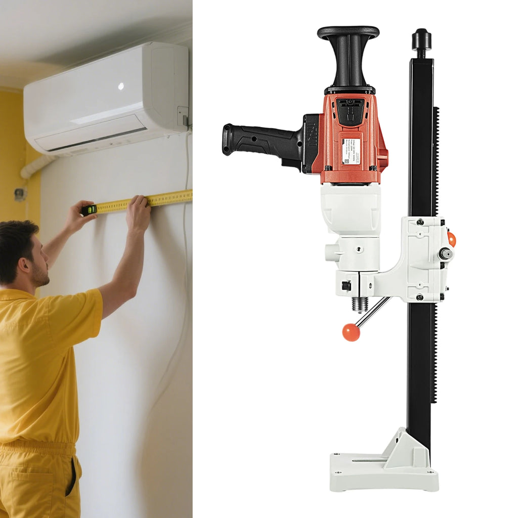 2200W Diamond Core Drill Rig Dry Wet Dual Use Handheld Vertical 2-in-1 Concrete Drilling Machine 180MM EU Plug