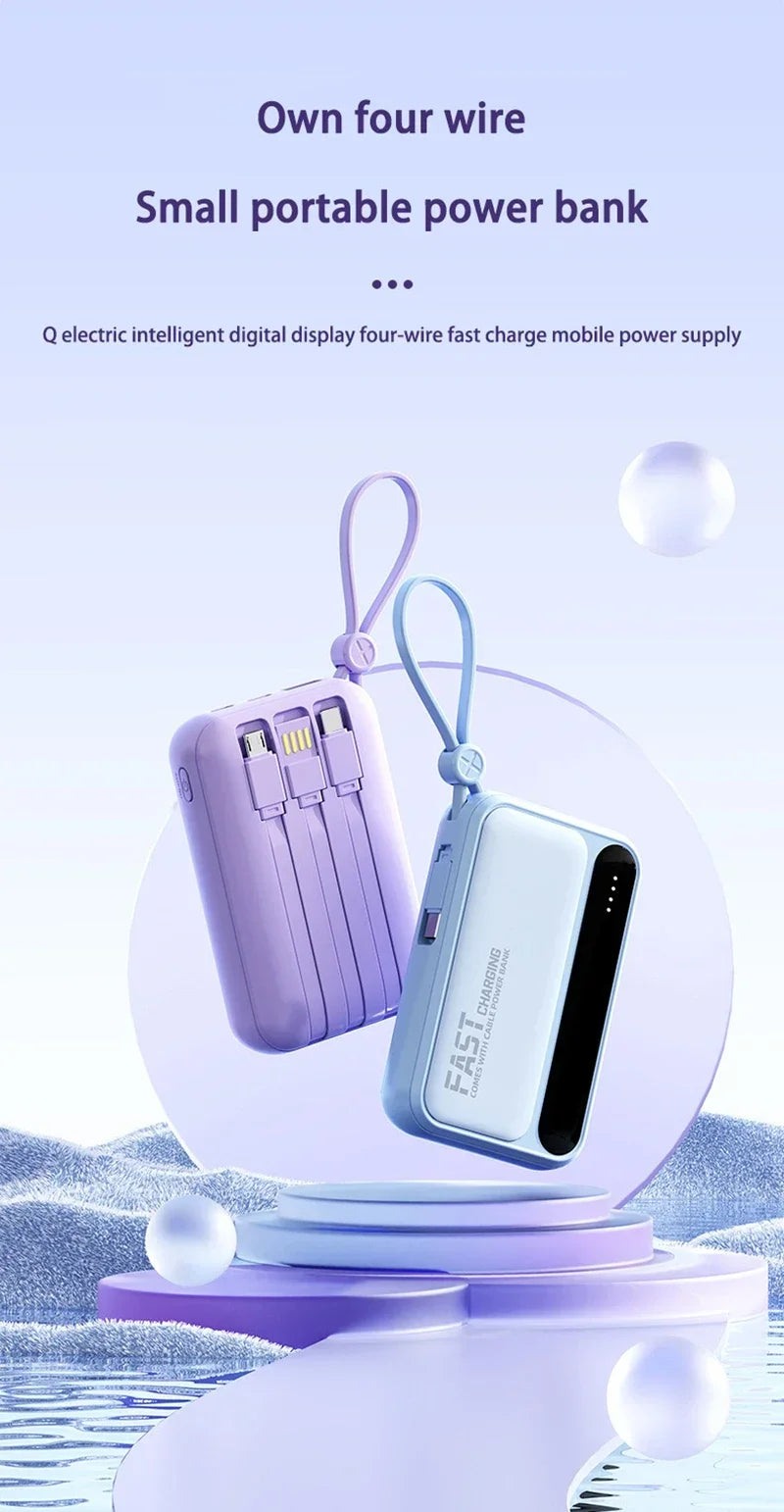 Tidesmit Portable Charger: Fast Charging Power Bank with 4 Cables Tidesmit