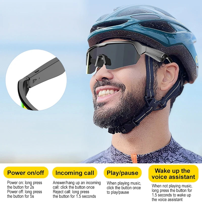 Polarized Bluetooth Audio Cycling Sunglasses | Silver & Gold Options Tidesmit
