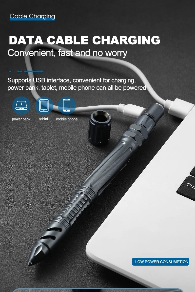 LETGOS Tungsten Steel Tactical Pen - Emergency Self Defense Multi Tool Survival Pen + Glass Breaker + EDC Tool Box Set for Men