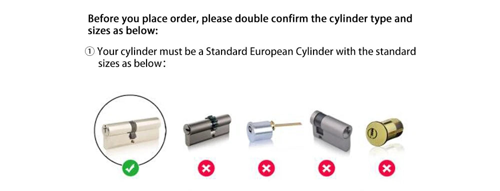 Rechargeable Smart Europe Cylinder Password RFID Card Key Digital Electric Ttlock APP Smart Door Lock Cylinder