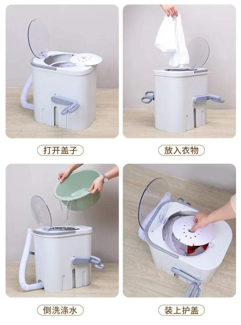 Tidesmit manual laundry and shoe washer showing crank and pedal mechanism for washing baby clothes and sneakers