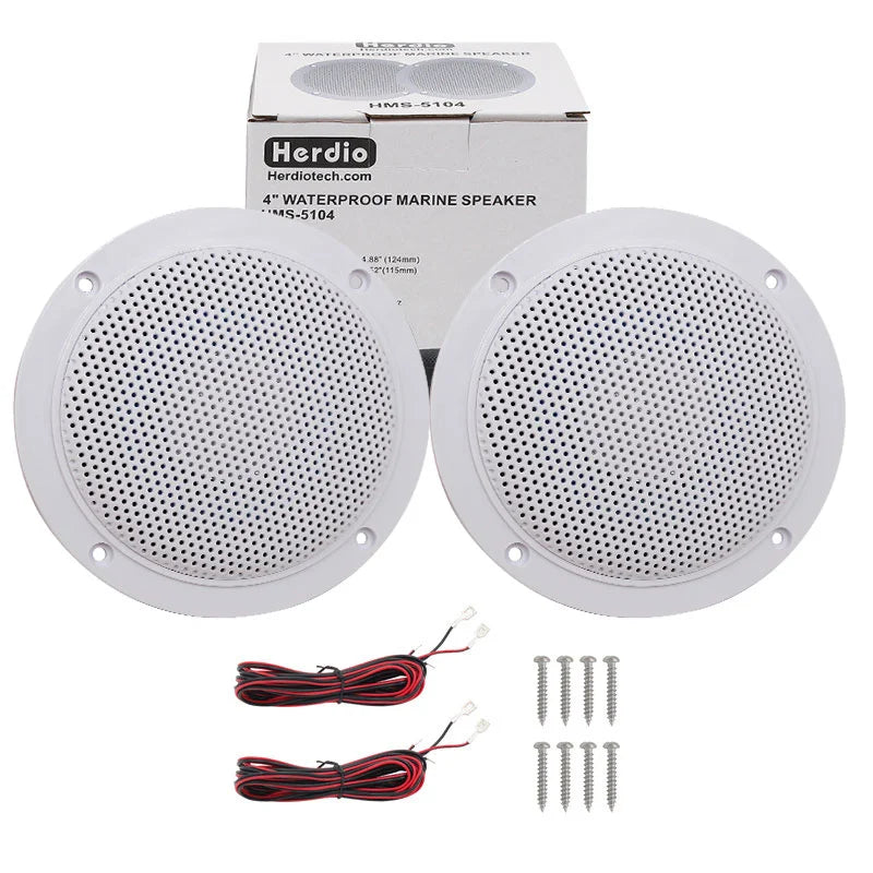 Herdio 4 Inch Ceiling Speaker 160W Waterproof Surround Sound for Kitchen Bathroom Yacht Outdoor Theater Home In-Wall 2-Pack