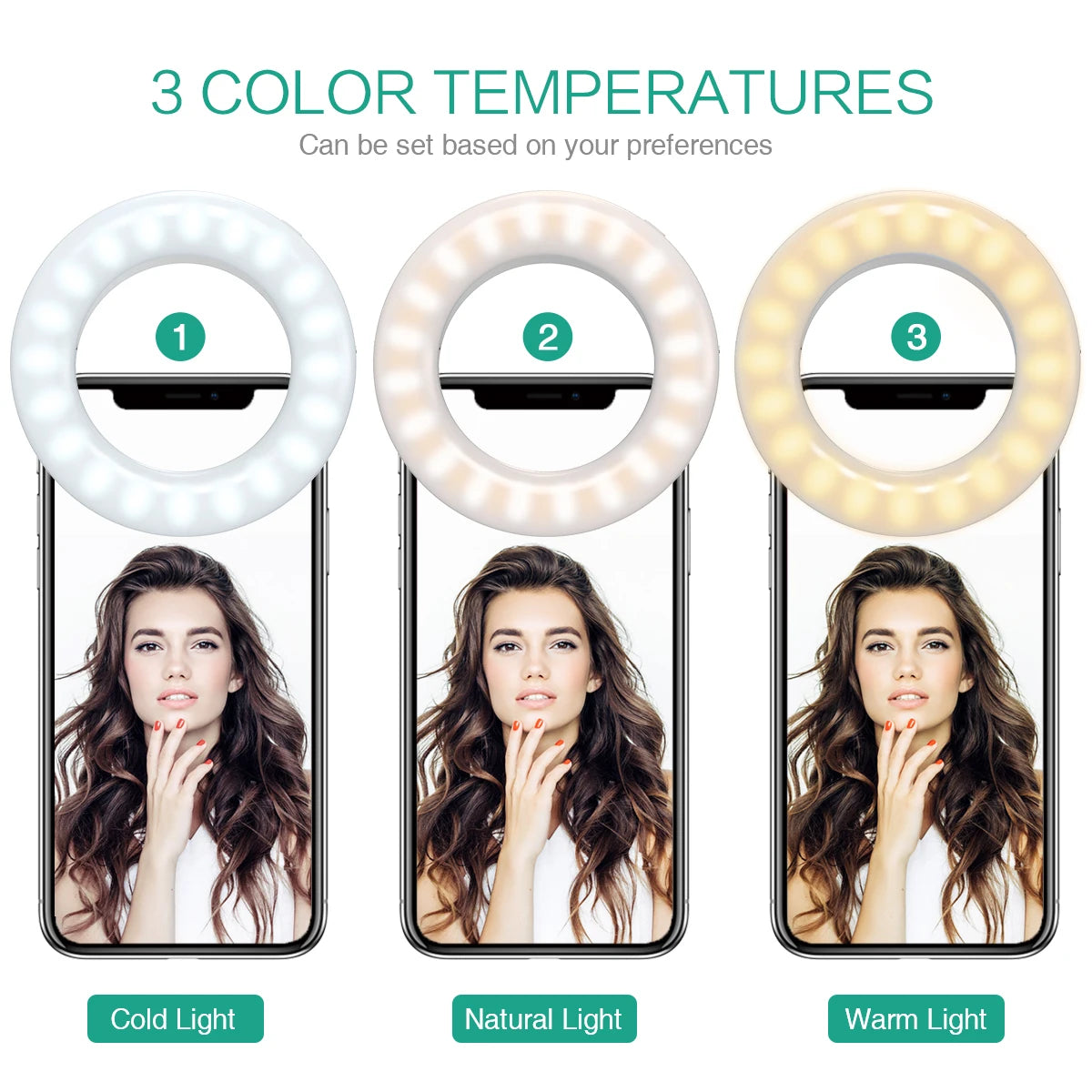 Selfie Ring Light Rechargeable LED for Phone & Laptop | Tidesmit Tidesmit