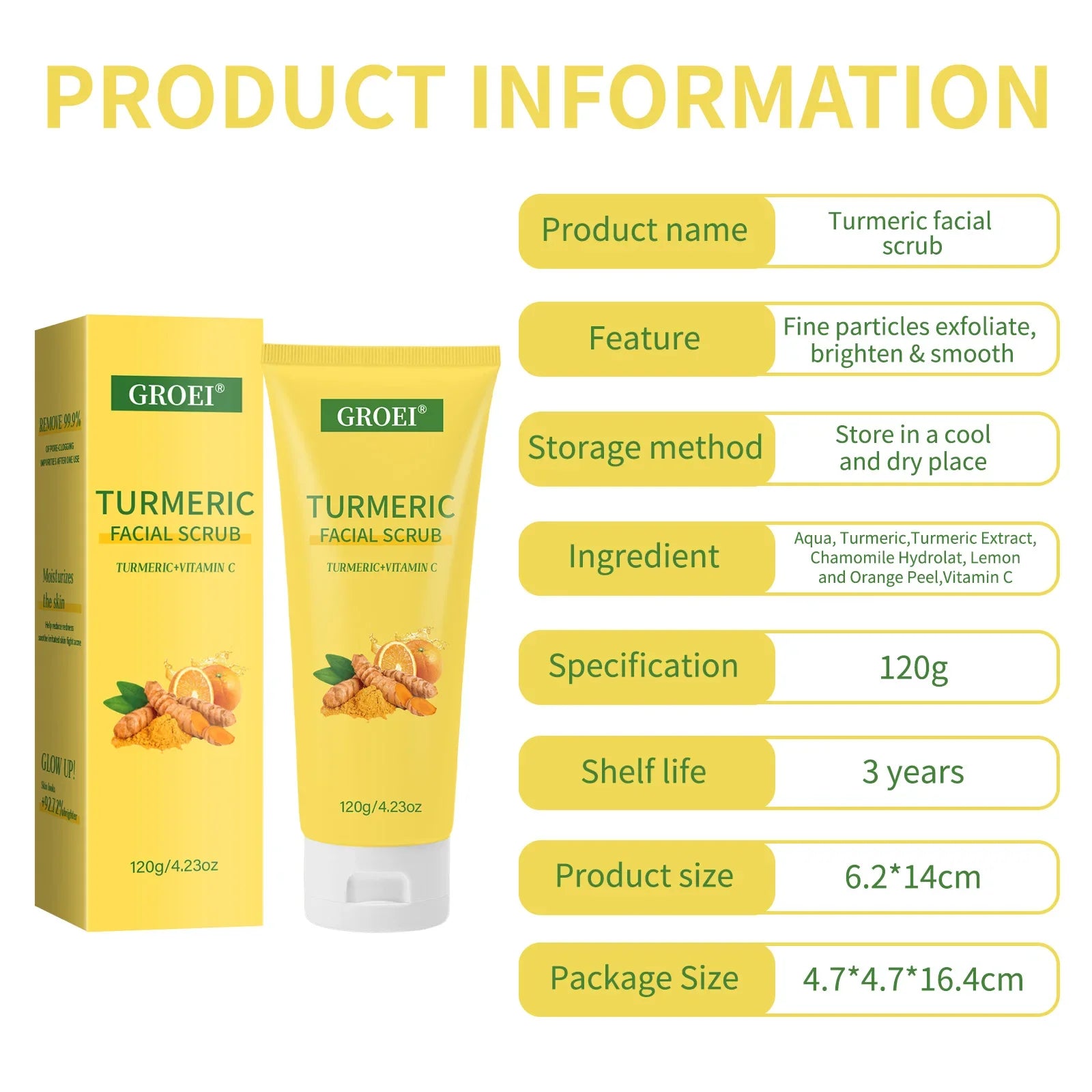 Turmeric Brightening Gel | Pore Minimizing Treatment 120g Scrubs Treatments Tidesmit