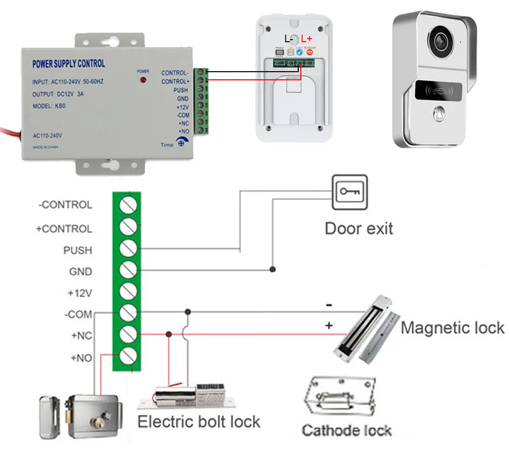 Wireless WiFi Video Doorbell 4 Wire 10 inch Touch Screen Tuya Smart 2V2/2V3 Home Video Doorphone Intercom System RFID APP Unlock