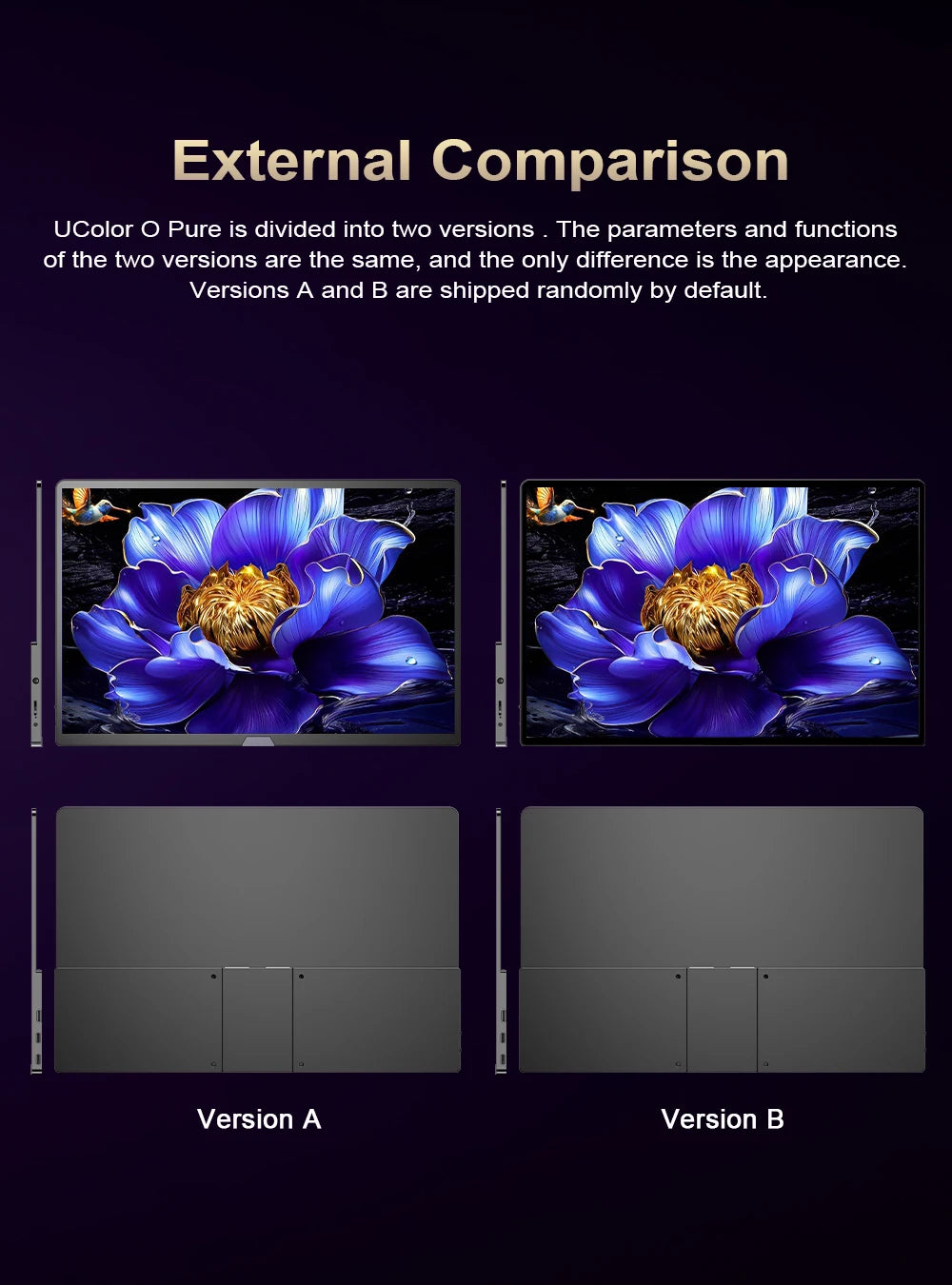 Uperfect 15.6" 4K OLED Screen Portable Monitor 100% DCI-P3 Display 1MS Eye Care PC 60hz For Laptop Mac NUC Mini PC VESA LS Stand