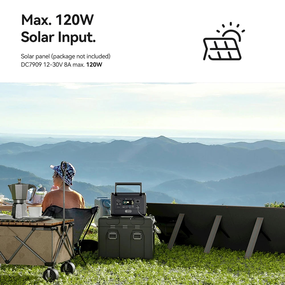 T300PRO Portable Solar Power Station 600W Peak Fast Charging Outdoor Backup Battery