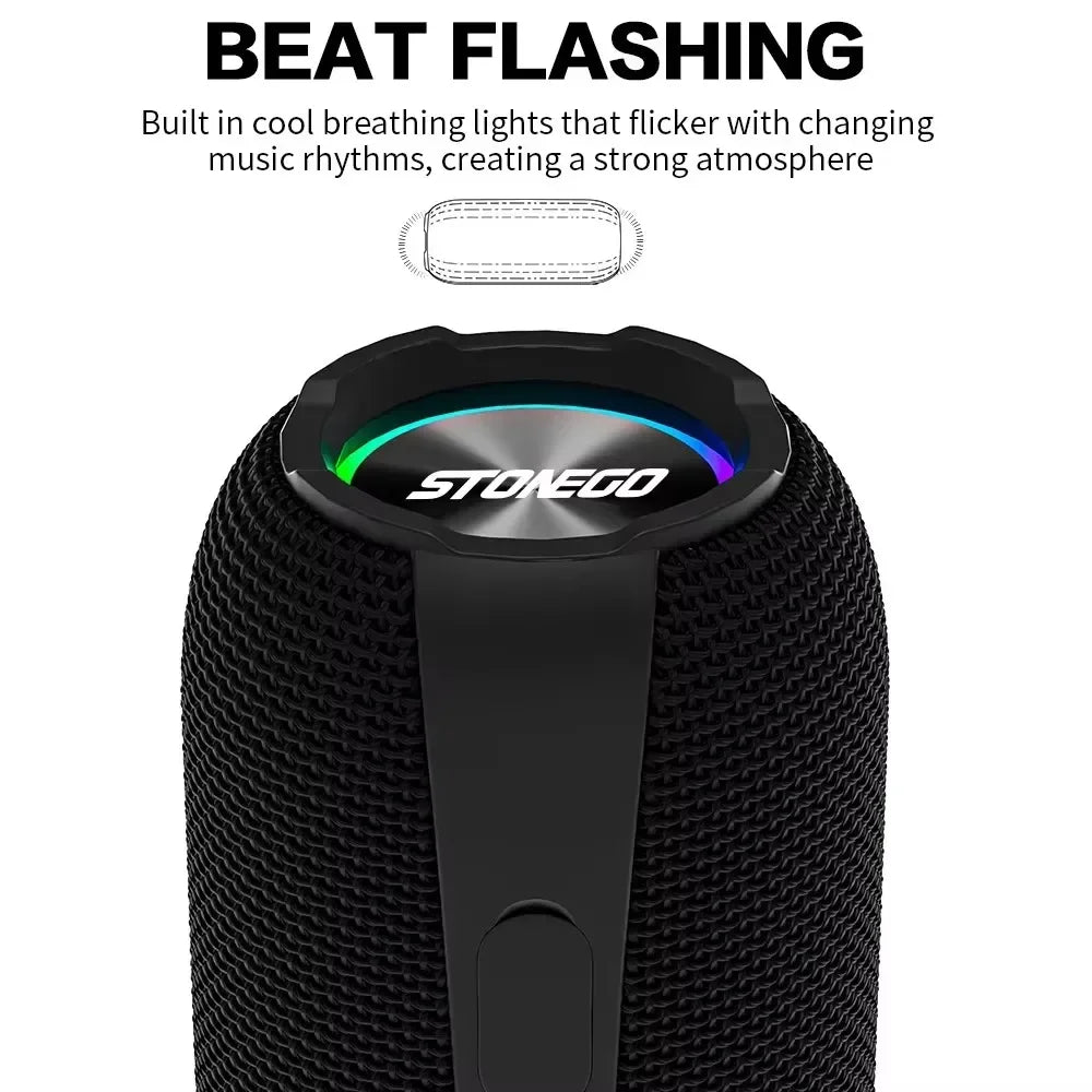 Mini TWS Bluetooth Speaker True Wireless Stereo RGB LED Portable Bass Speaker Cyberpunk Style for Home Outdoor PC Gaming Party Waterproof Deep Bass 360 Degree Sound Built in Mic Hands Free Calling Bluetooth 5 0 USB Charging L
