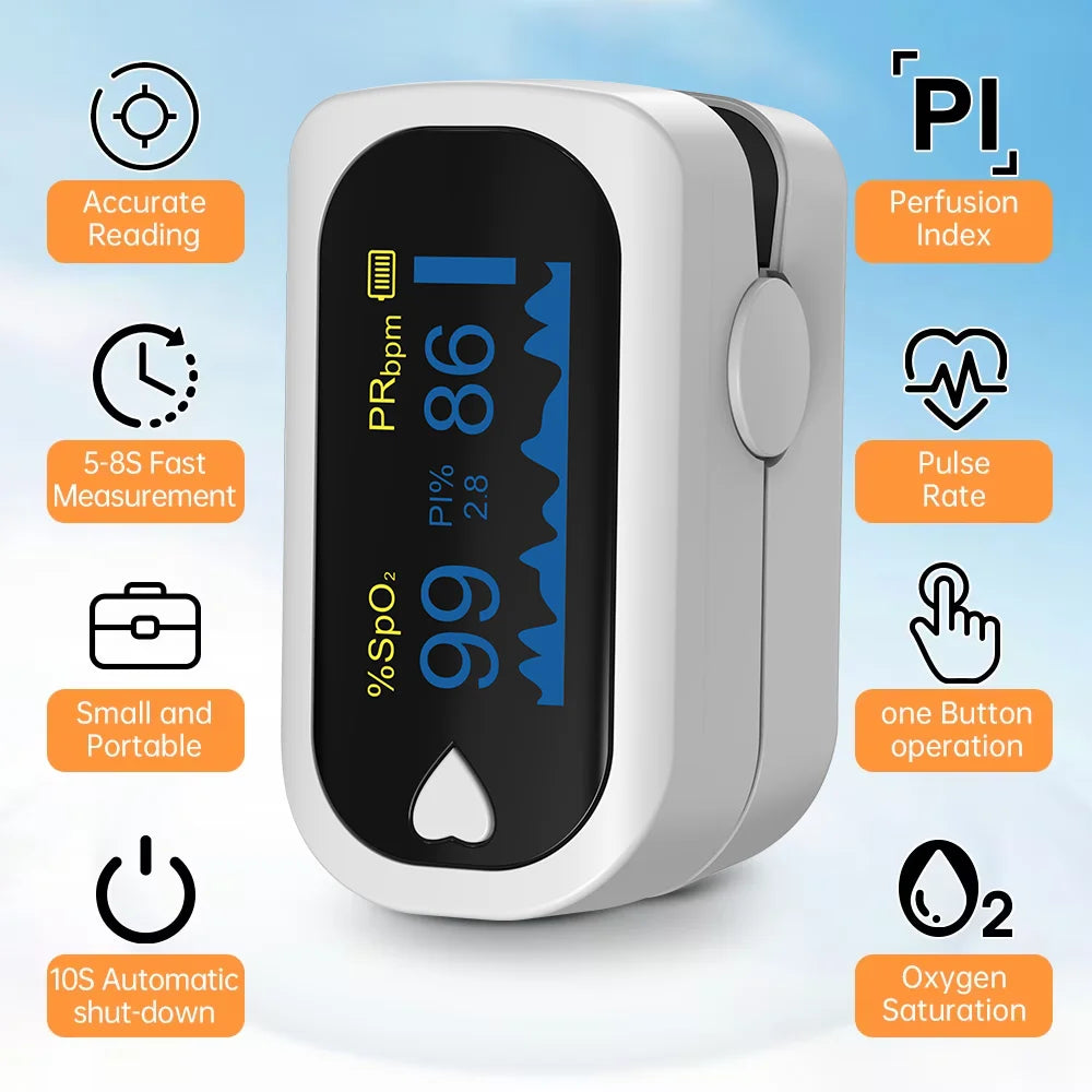 Oximeter Portable Fingertip Pulse Blood Oxygen Saturation Monitor With TFT Display Fingertip Oximeter Testing SpO2 Health Care