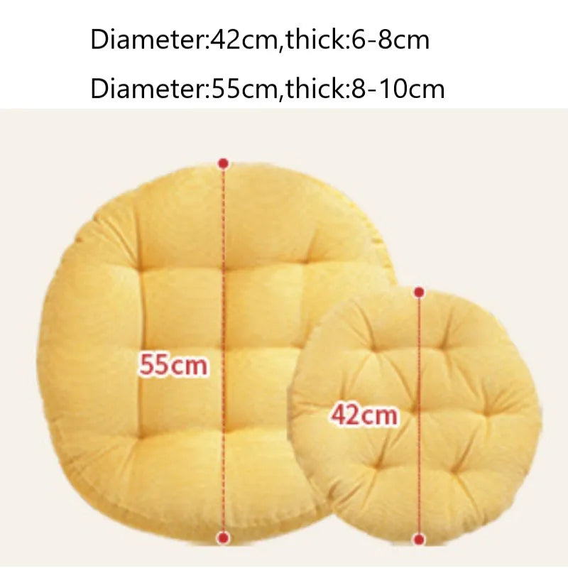 Thick Large Round Cushion,Soft & Comfortable Full-Filled Meditation Yoga Pillow, Bohemian Zen Home Decor in Vibrant Water Blue