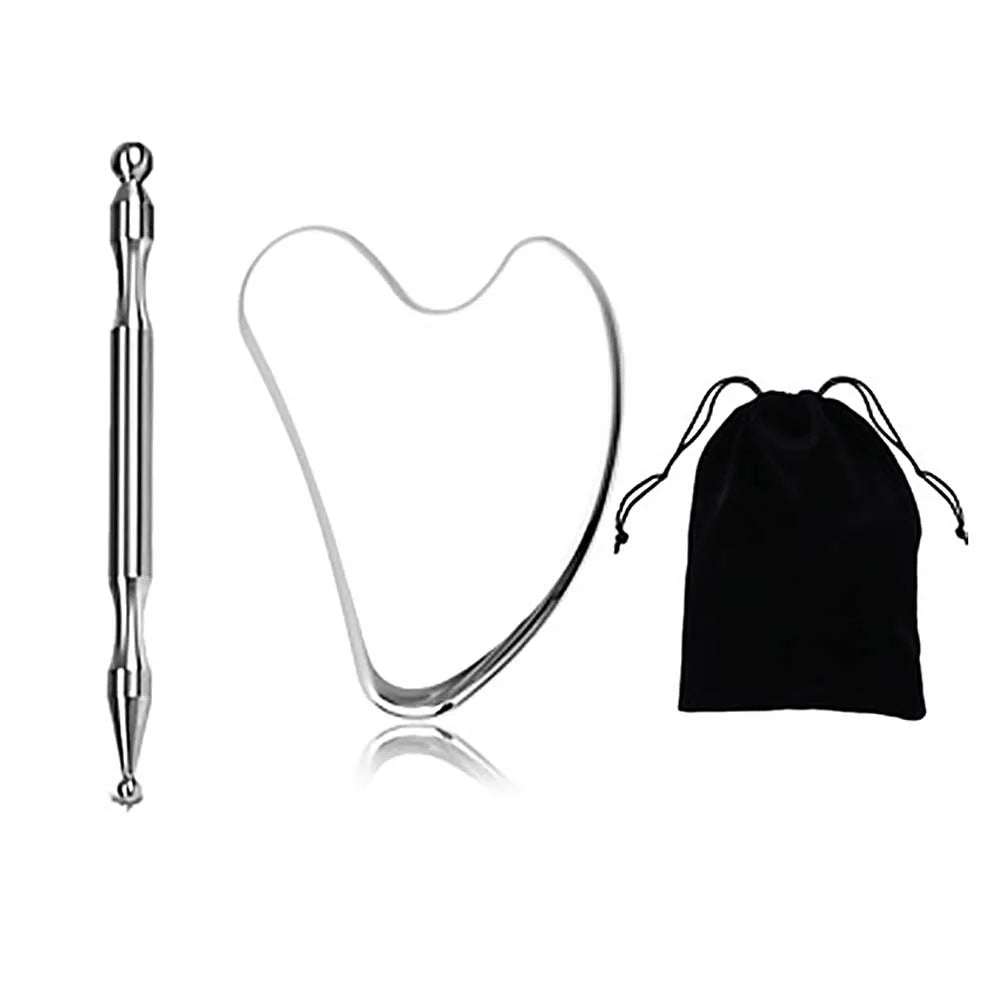 Stainless Steel Gua Sha Face Massager for Lymphatic Drainage Body Shaping Massage Equipment A and F and Bag Tidesmit