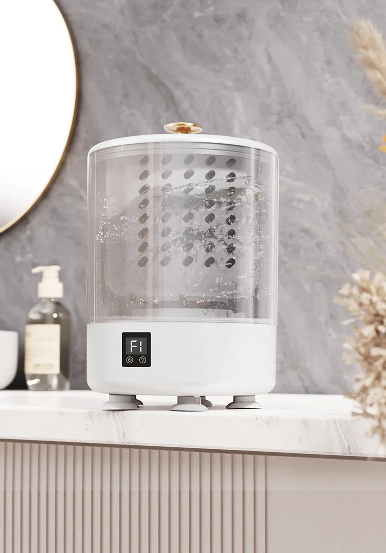 Tidesmit 3L mini portable washing machine with built-in spin dryer for underwear and socks, compact travel design.