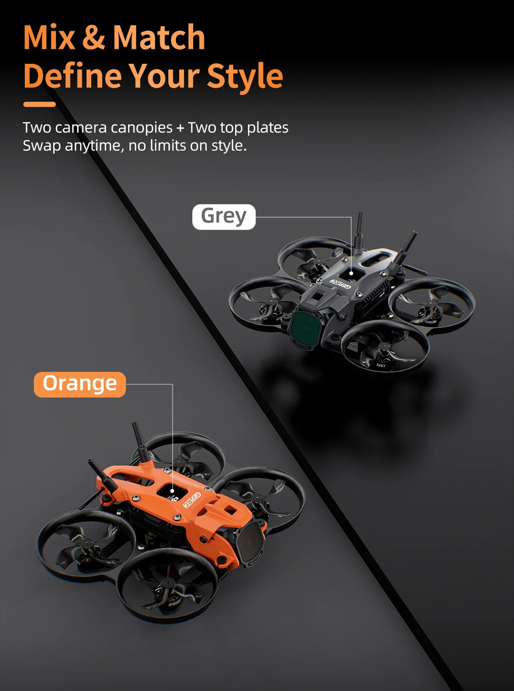 GEPRC DarkStar16 1.6 Inch FPV Freestyle Drone – O4 Pro System Tidesmit