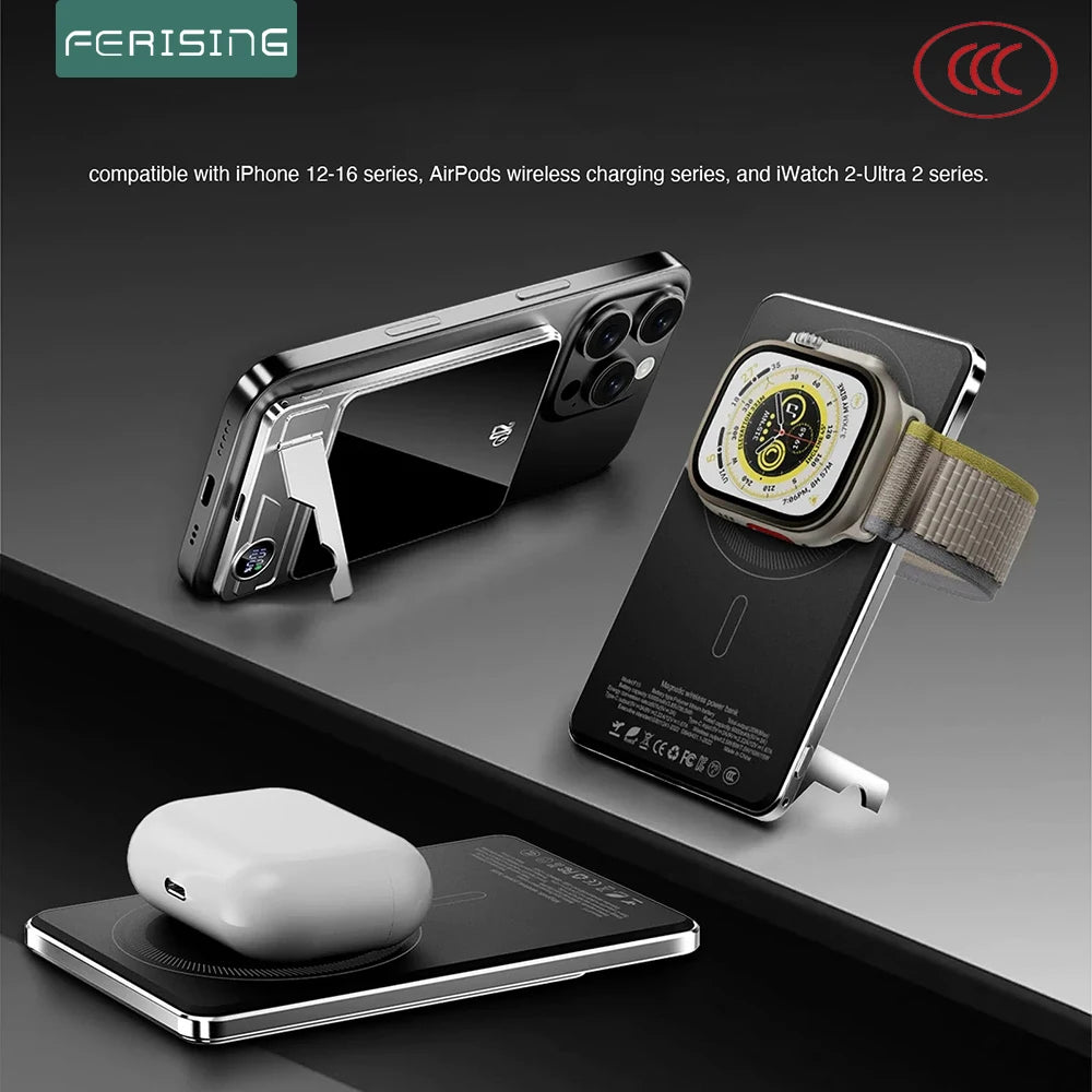 Magnetic Wireless Power Bank 10000mAh - Fast PD Charger for Travel Tidesmit