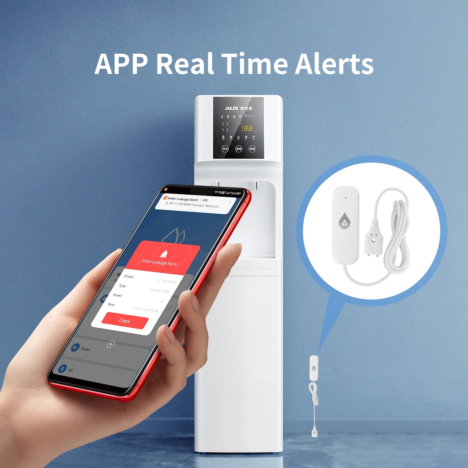 WiFi Water Leak Sensor - Smart Home Flood Alarm System by Tidesmit Tidesmit