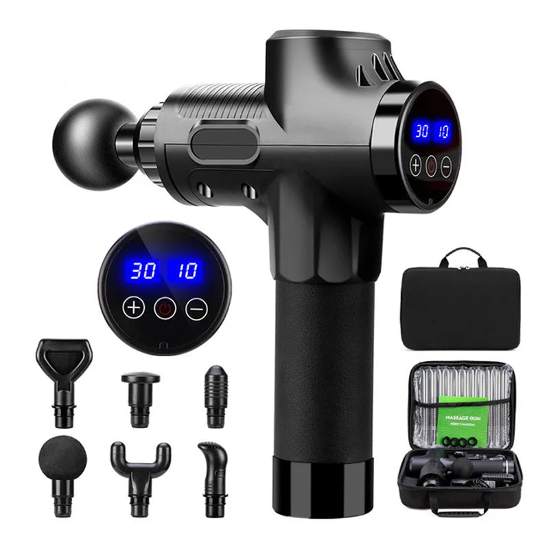 Deep Tissue Massage Gun - Portable Electric Muscle Relief Device Body Shaping Massage Equipment Black Type USB Tidesmit