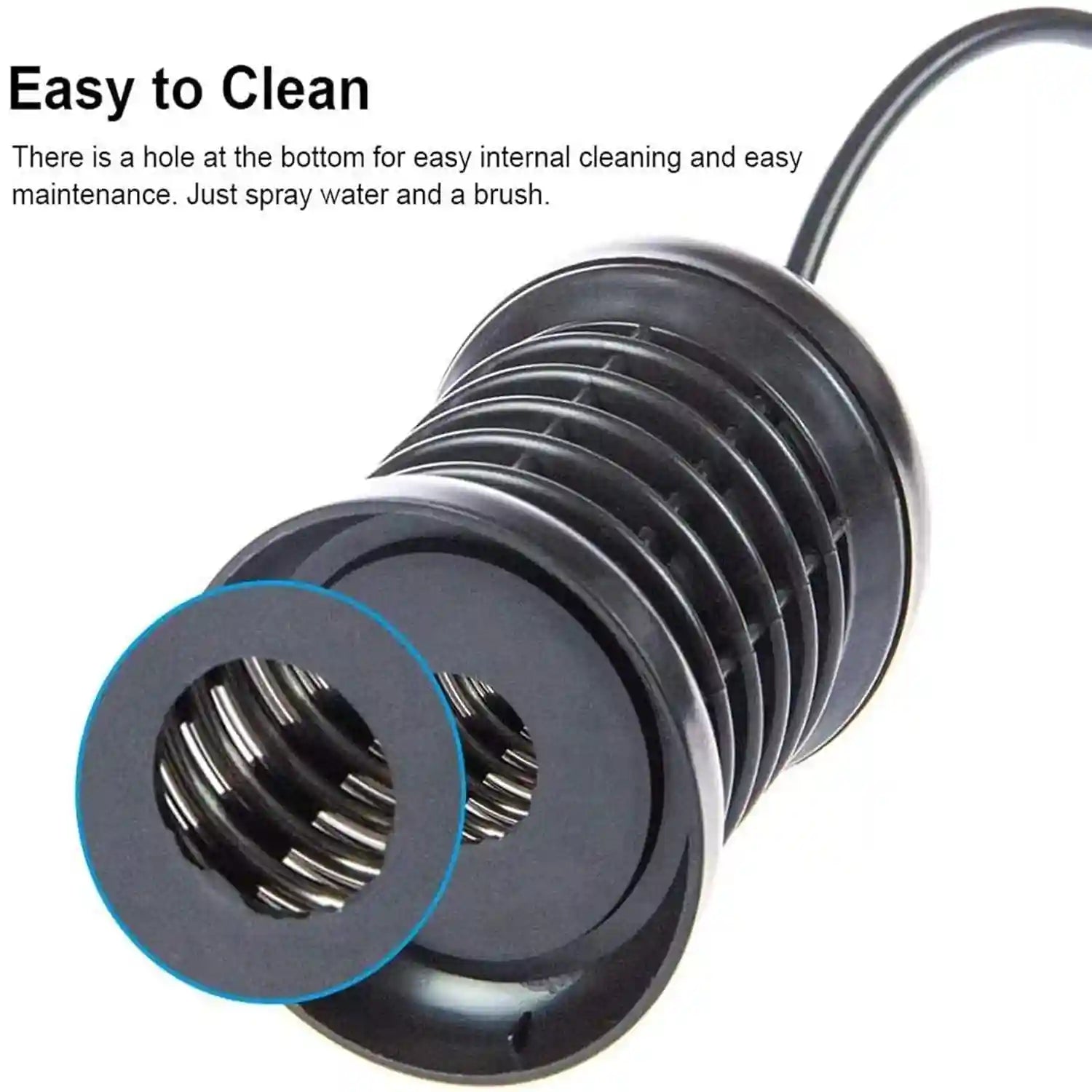 Black ionic foot detox array for spa bath machine, featuring an easy-clean design with bottom drain hole.
