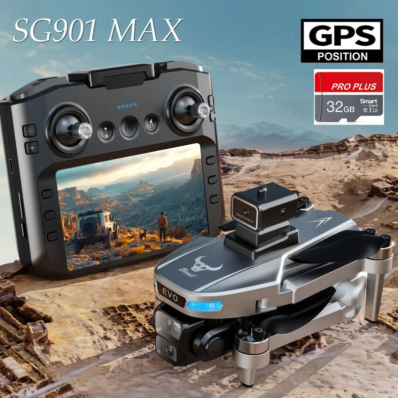 4K GPS Drone with HD Camera - Foldable Obstacle Avoidance Tech SG901 MAX-32g Tidesmit