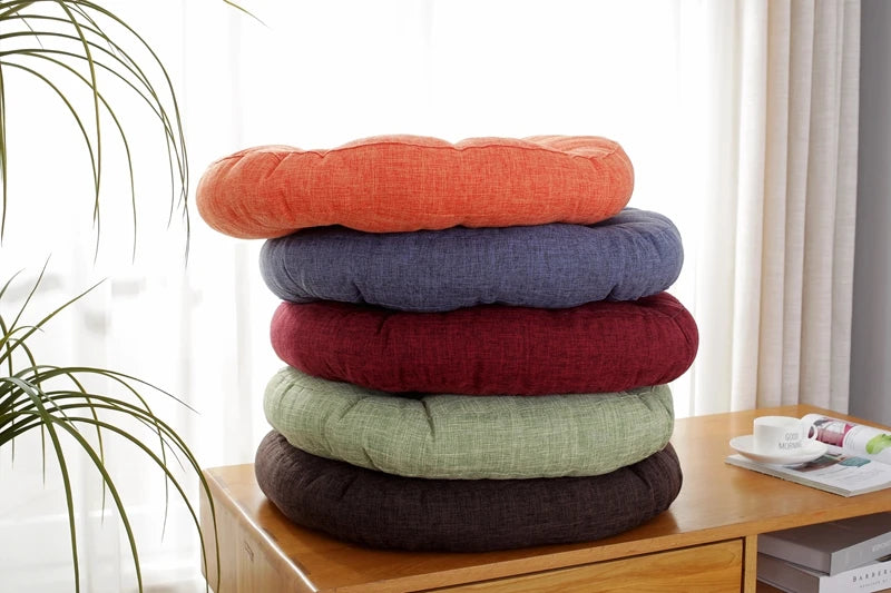 Inyahome Yoga Round Mat Pouf Seat Pillows Sofa Chair Bed Car Seat Pillows Cushions Floor Mat Meditation Pads for Dining Room
