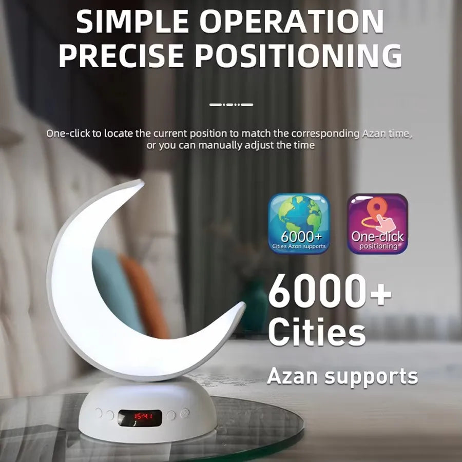 Quran Azan Clock Islam Muslim Arabic Koran Bright Bluetooth Speaker Portable Night Light Lamp Holy Wireless Ramadan Islamic Arab