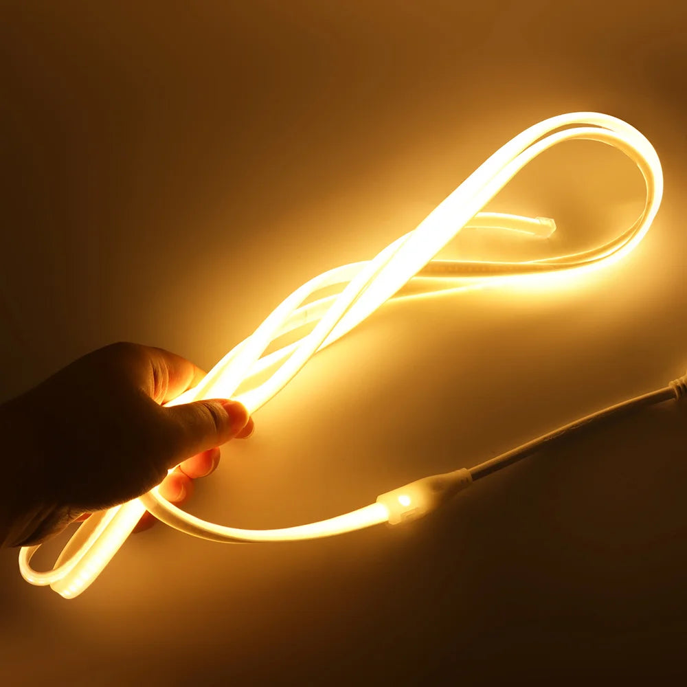 Wall Touch COB LED Neon Strip Light Wifi Bluetooth 23key Remote Control 220V Dimmer Power Kit 5m 10m 20m 40m 0.5m 240LED/m Flex