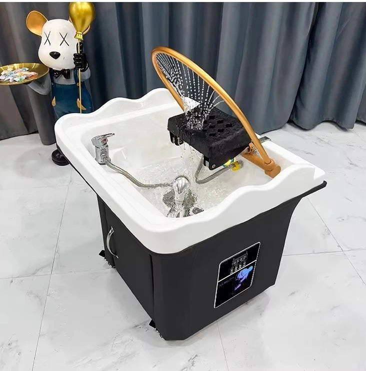 Japanese Head Spa Wash Basin Chair with Ceramic Sink - Tidesmit Massage Chairs black Tidesmit