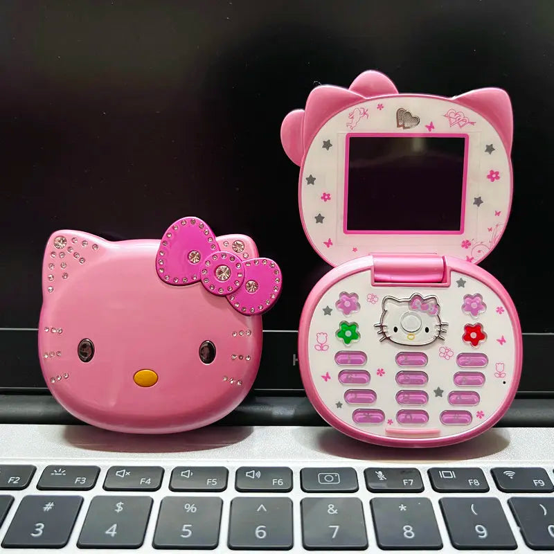 2024 Sanrio Hello Kitty Flip Phone Kawaii K688 Cartoon Taiml Cute Mini Phone Birthday Fashion Gift Toys Christmas For Anime Fans