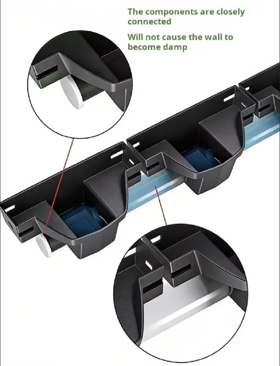 Black modular vertical planter system with interlocking internal partitions