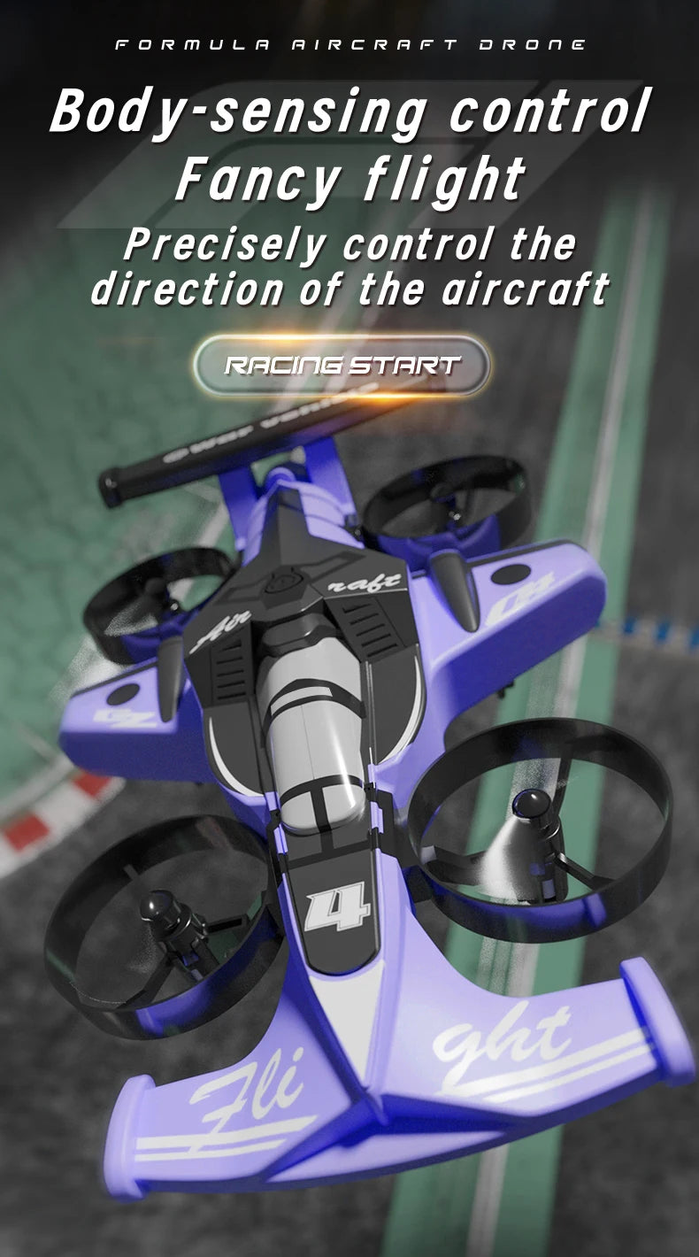 2-in-1 RC Stunt Drone Car - Foldable Aerial and Ground Vehicle White Violet Tidesmit