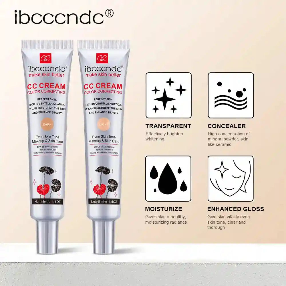 Tidesmit waterproof moisturizing CC cream for lasting face makeup coverage and skin protection